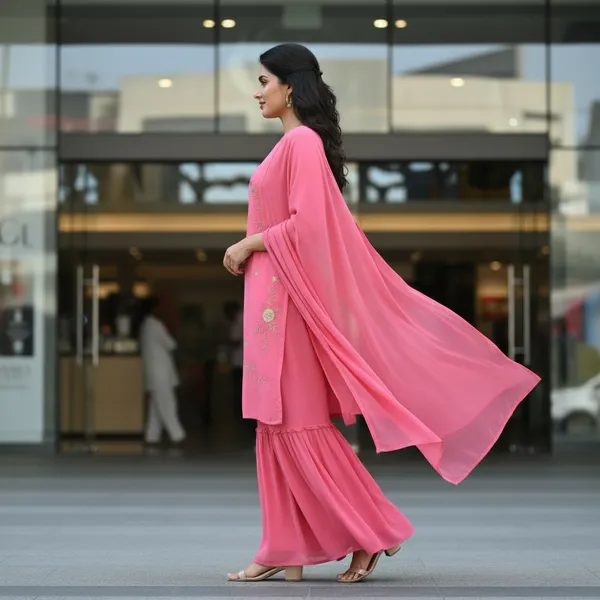 SHREESUTRAM_Dusty_Rose_pink_Georgette_Kurti,_Pant_&_Dupatta_(KPD030RPX2)