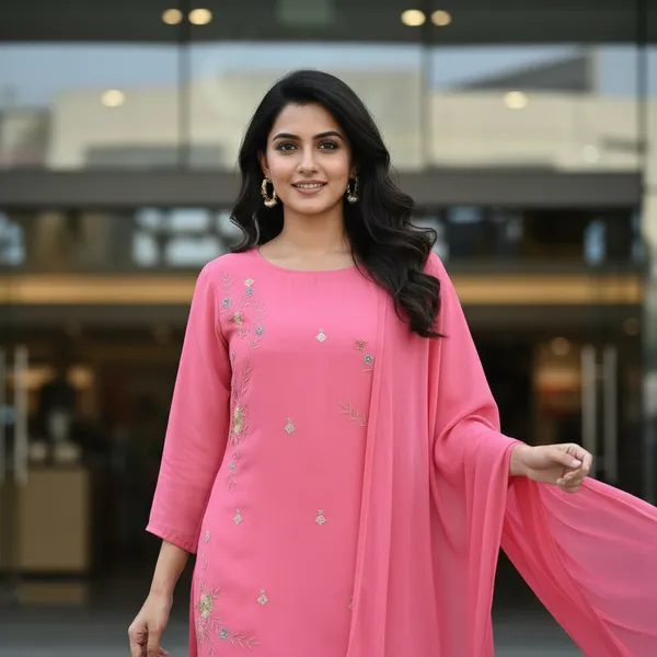 SHREESUTRAM_Dusty_Rose_pink_Georgette_Kurti,_Pant_&_Dupatta_(KPD030RPX2)