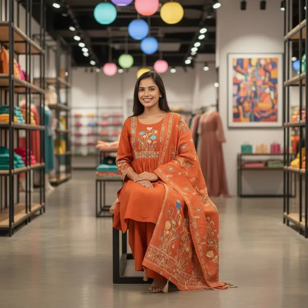 SHREESUTRAM_Rust_Red,_Silk_Blend,_Kurti_Shrara_&_Dupatta_(KPD048RRX1)
