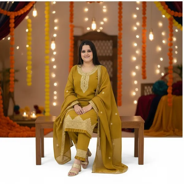 Olive_Gold_Georgette_Embroidered_Kurti_Pant_Dupatta_Set_–_Festive_&_Party_Wear_–_KPD003OGX1