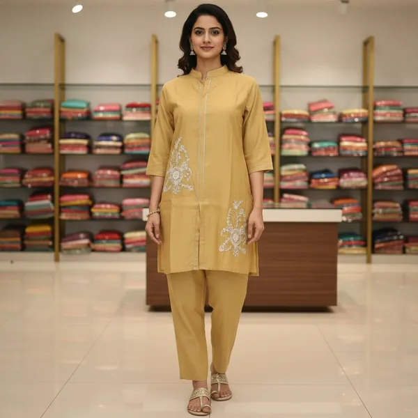 SHREESUTRAM_Khaki_Beige,_georgette_Co-ord_Set_(CS031KBX2)