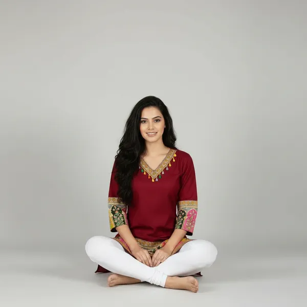 SHREESUTRAM_Deep_Maroon,_Viscose_Rayon_Kurti_(K041SBX2)