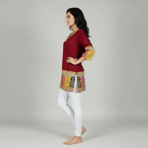SHREESUTRAM_Deep_Maroon,_Viscose_Rayon_Kurti_(K041SBX2)