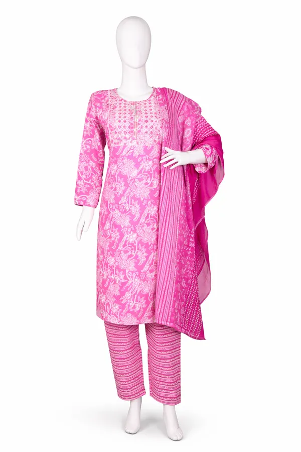 SHREESUTRAM_Rani_Pink,_cotton_Kurti_Pant_&_Dupatta_(KPD036RPX2)
