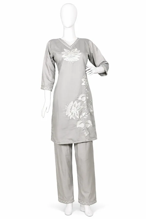 SHREESUTRAM_Smoky_Grey,_poly_georgette_Co-ord_Set_(CS033SGX2)