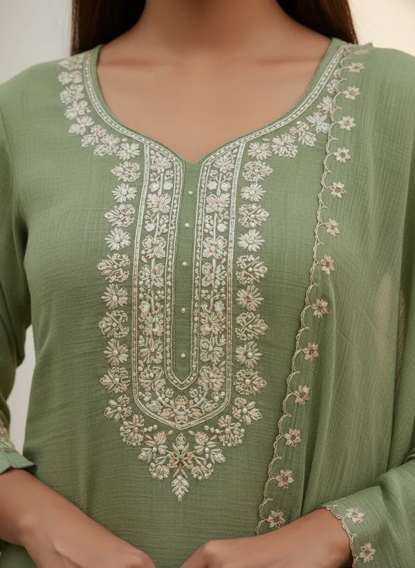 Sage_Green_Soft_Georgette_Blend_Kurti_Pant_&_Dupatta_Set_–_Delicate_Embroidery_&_Thread_Work_–_KPD007SGX1