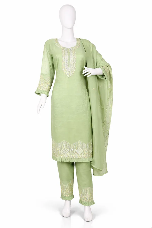 Sage_Green_Soft_Georgette_Blend_Kurti_Pant_&_Dupatta_Set_–_Delicate_Embroidery_&_Thread_Work_–_KPD007SGX1