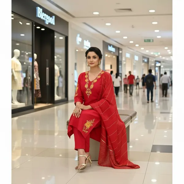 SHREESUTRAM_Rani_pink,_Cotton_Kurti,_Pant_&_Dupatta_(KPD029RPX2)