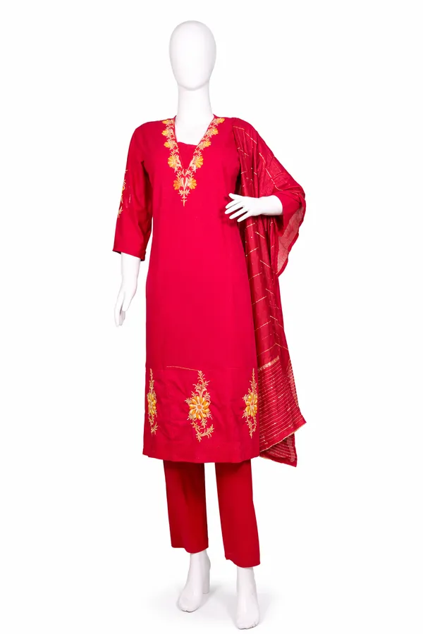 SHREESUTRAM_Rani_pink,_Cotton_Kurti,_Pant_&_Dupatta_(KPD029RPX2)