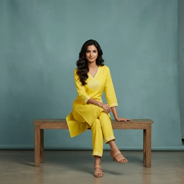 SHREESUTRAM_Vanila_Yellow,_poly_georgette_Co-ord_Set_(CS033VYX2)