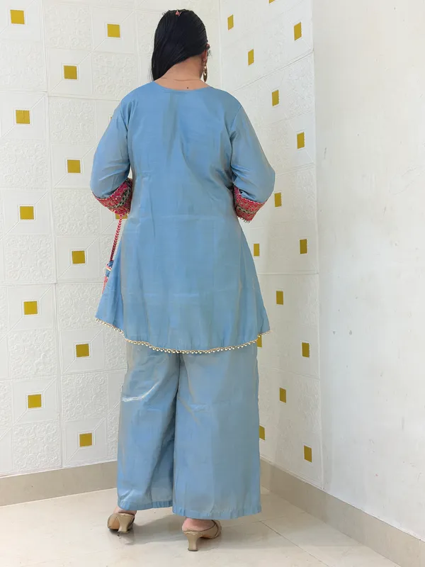 Ice_Blue_Viscose_Rayon_Co-Ord_Set_with_Kurti,_Palazzo_&_Potli_–_Embroidery_and_Mirror_Work_–_CS001IBX1