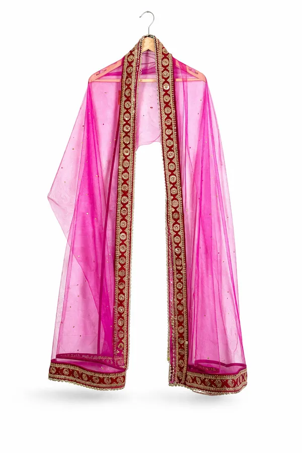 SHREESUTRAM__Hot_Pink,_Net_Dupatta(D052HPX3)
