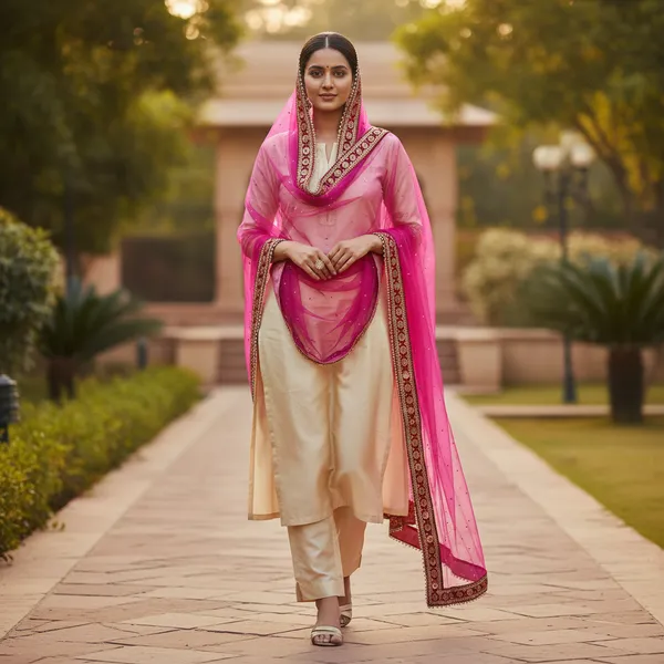 SHREESUTRAM__Hot_Pink,_Net_Dupatta(D052HPX3)