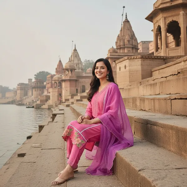 SHREESUTRAM_Dusty_rose_Pink,_Organza_Kurti,_Pant_&_Dupatta_(KPD019RPX2)