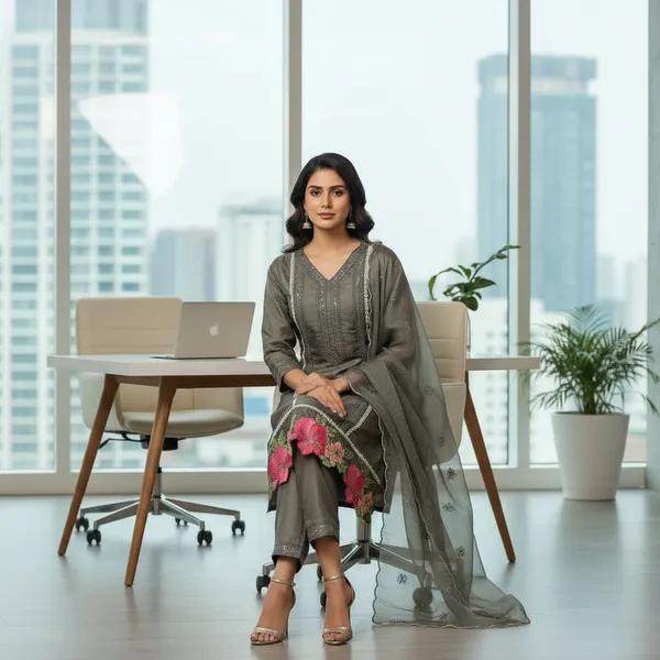SHREESUTRAM_Charcol_Grey,_Organza_Kurti,_Pant_&_Dupatta_(KPD019CGX2)