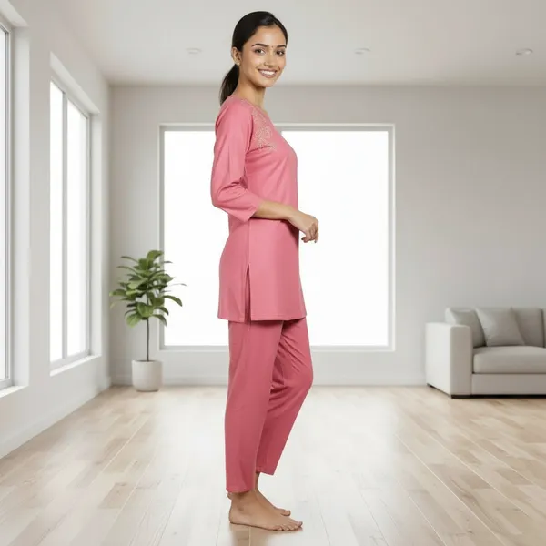 SHREESUTRAM_Dusty_rose,_Poly_Cotton_Co-ord_Set_(CS035DRX2)
