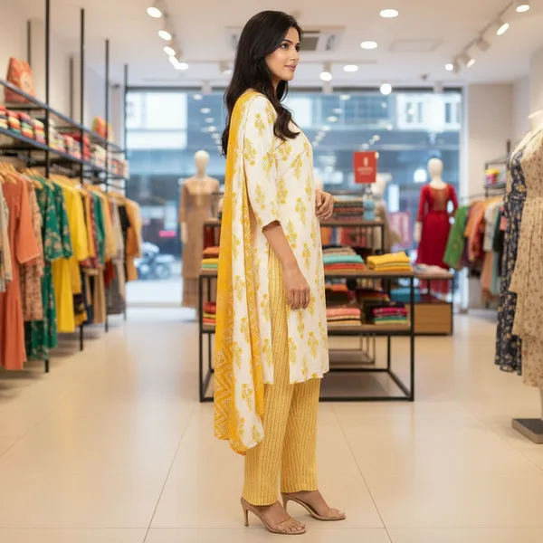 SHREESUTRAM_Mustard_Yellow,_cotton_Kurti_Pant_&_Dupatta_(KPD038MYX2)