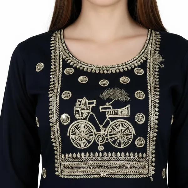 SHREESUTRAM_Deep_black,_Cotton_Kurti_(K044DBX2)