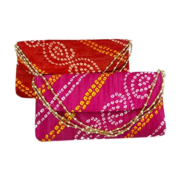 Pack_of_2_Multicolor_Vintage_Zippered_Badhani_Potli_Purse_For_Women_With_Pearl_Handle