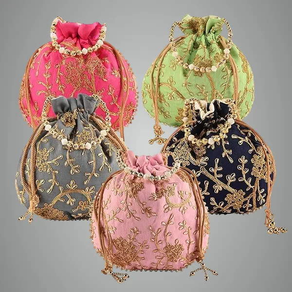 Pack_Of_5_Multicolor_Embroidered_Potli_Bags_For_Ladies_&_Girls