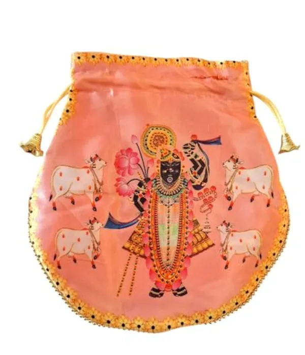 Pack_of_3_Multicolor_Shreenathji_Designer_Silk_Potli_With_Belt