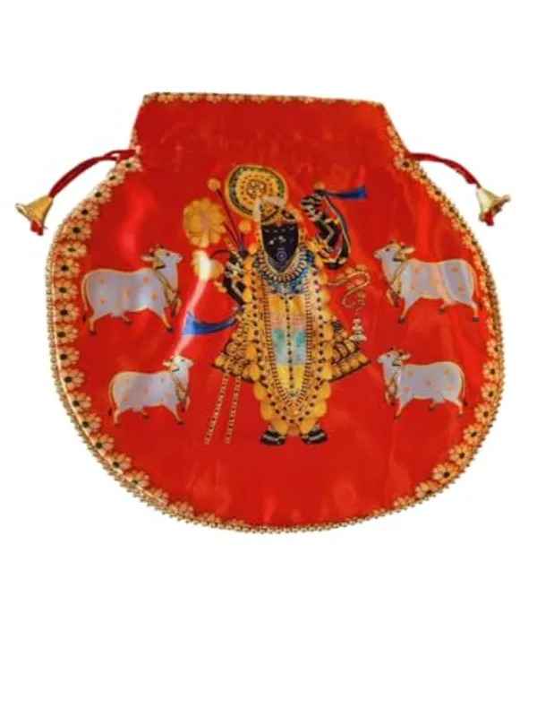 Pack_of_3_Multicolor_Shreenathji_Designer_Silk_Potli_With_Belt