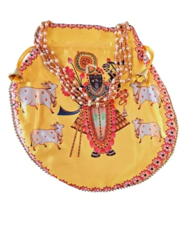 Pack_of_3_Multicolor_Shreenathji_Designer_Silk_Potli_With_Belt