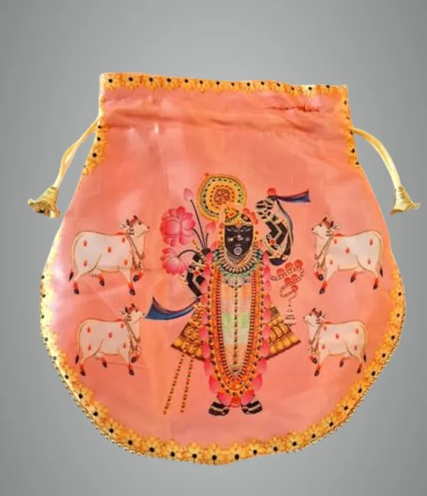Pack_of_3_Multicolor_Shreenathji_Designer_Silk_Potli_With_Belt
