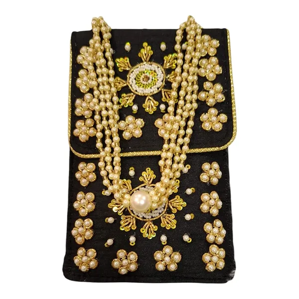 Black_Hand_Embroidered_Pearl_&_Zari_Work_Phone_Sling_For_Women_&_Girls_With_Pearl_Drawstring