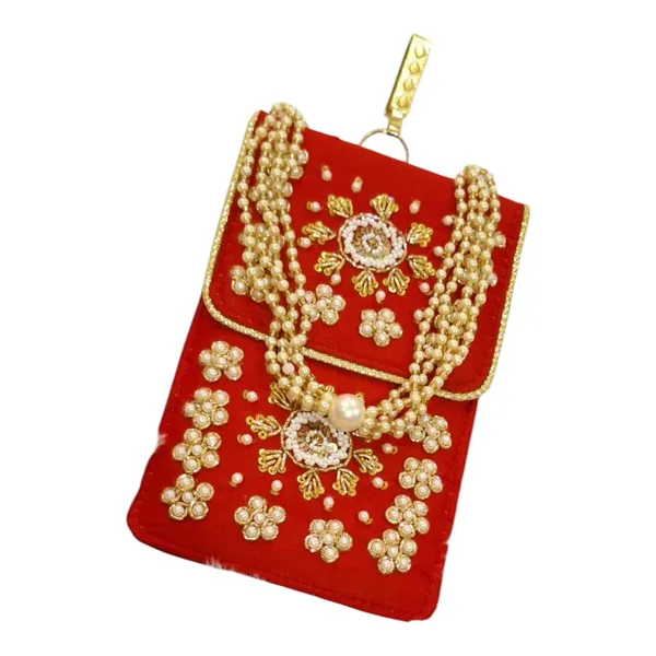 Red_Hand_Embroidered_Pearl_&_Zari_Work_Phone_Sling_For_Women_&_Girls_With_Pearl_Drawstring