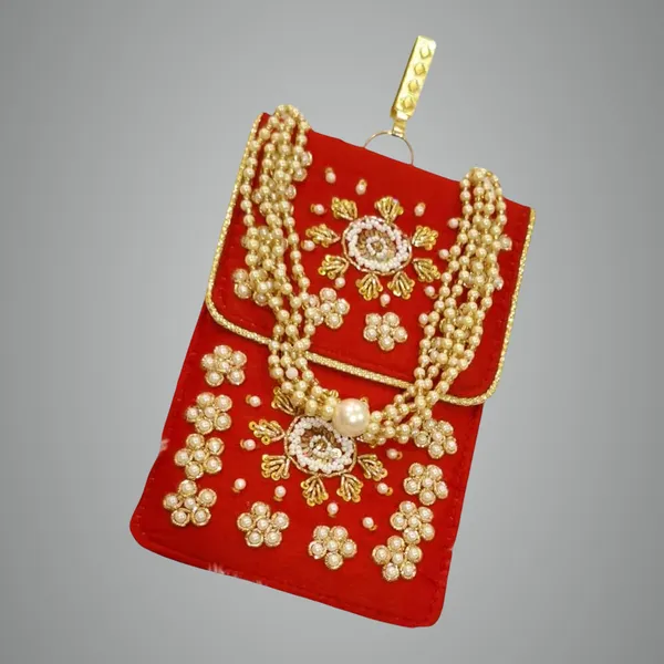 Red_Hand_Embroidered_Pearl_&_Zari_Work_Phone_Sling_For_Women_&_Girls_With_Pearl_Drawstring
