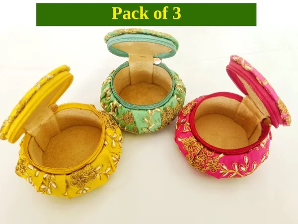 Pack_of_3_Embroidery_matki_shape_Bangle_Box_Jewellery_Organiser_Earring_Storage_Box,_Wedding_Return_Gift_for_Women,_Bridal_Gift_Storage_Box_|_6_Inches