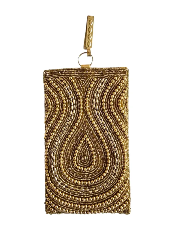 Golden_Ethnic_Mobile_Pouch_with_Moti_and_Bead_Work_Waist_Clip_Hook_&_Sling_Chain_(removable)_|_Ladies_Women’s_Handbag_Wallet_Sling_Purse_|_Party_Wedding_Festival_Giveaways_Gift