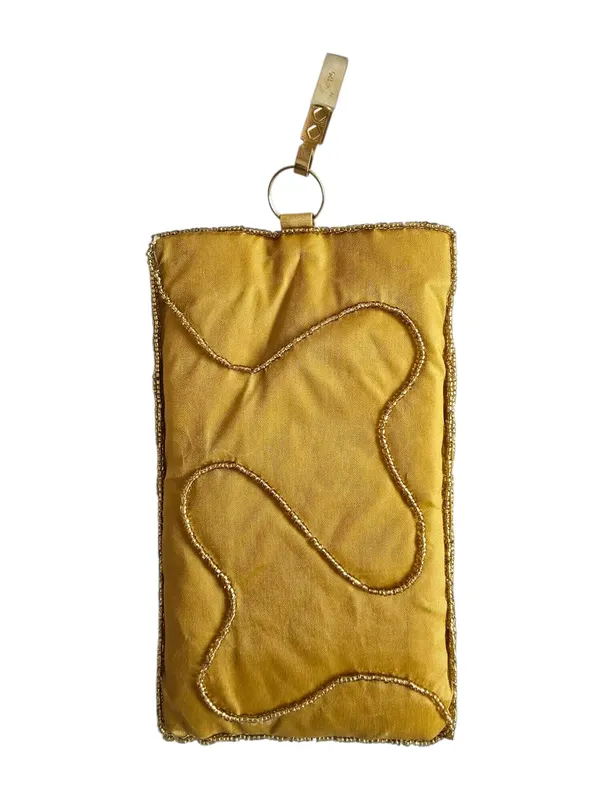 Golden_Ethnic_Mobile_Pouch_with_Moti_and_Bead_Work_Waist_Clip_Hook_&_Sling_Chain_(removable)_|_Ladies_Women’s_Handbag_Wallet_Sling_Purse_|_Party_Wedding_Festival_Giveaways_Gift