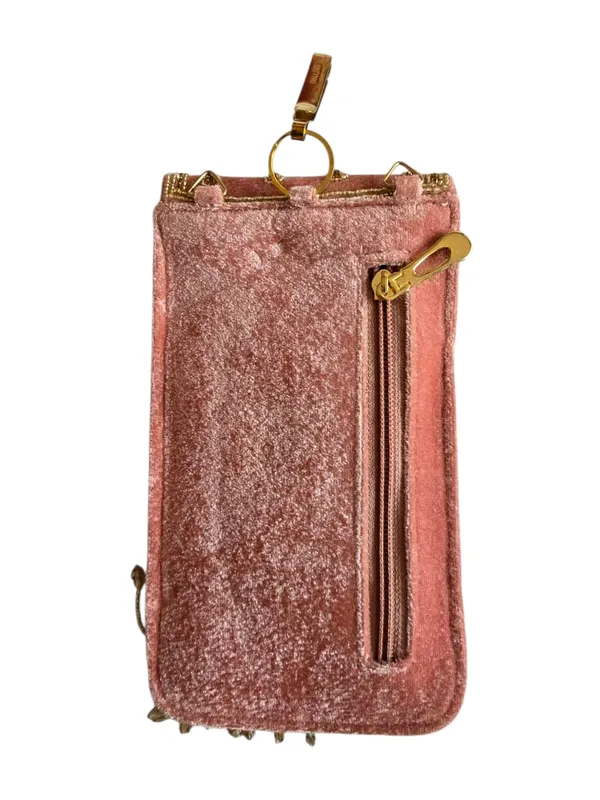 Pink_Mobile_Pouch_Zardozi_Hand_Embroidery_With_Waist_Clip_Hook_&_Sling_Chain_(removable)_|_Ladies_Women’s_Handbag_Wallet_Sling_Purse_|_Party_Wedding_Festival_Giveaways_Gift