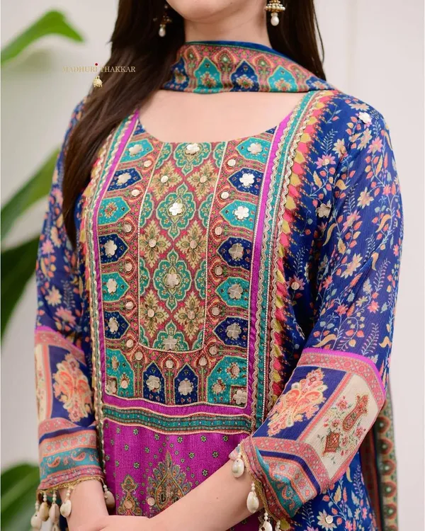 Blue_Kurti_and_dupatta_are_made_from_Chinon_fabric_For_Women