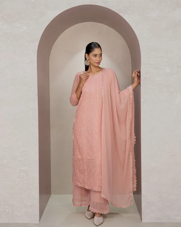 Baby_pink_Georgette_Chikankari_embroidery_3_pcs_suit_For_Women