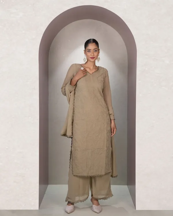 Brown_Georgette_Chikankari_embroidery_3_pcs_suit_For_Women