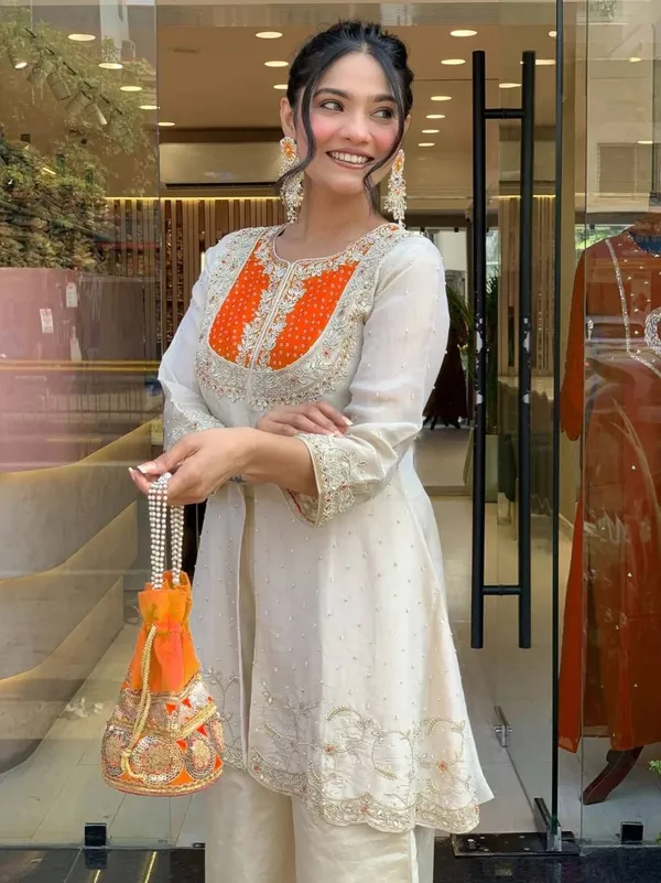 Orange_Roman_Silk_Embroidered_Kurta_Palazzo_Set_For_Women