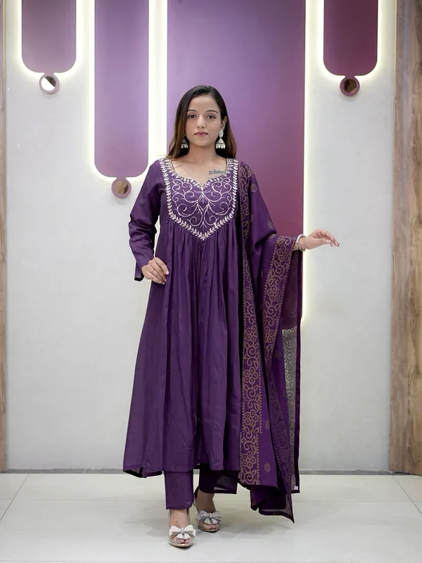 Purple_Chanderi_Suit_Set