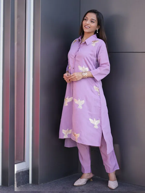 Purple_Roman_Silk_Kurti_Palazzo_set