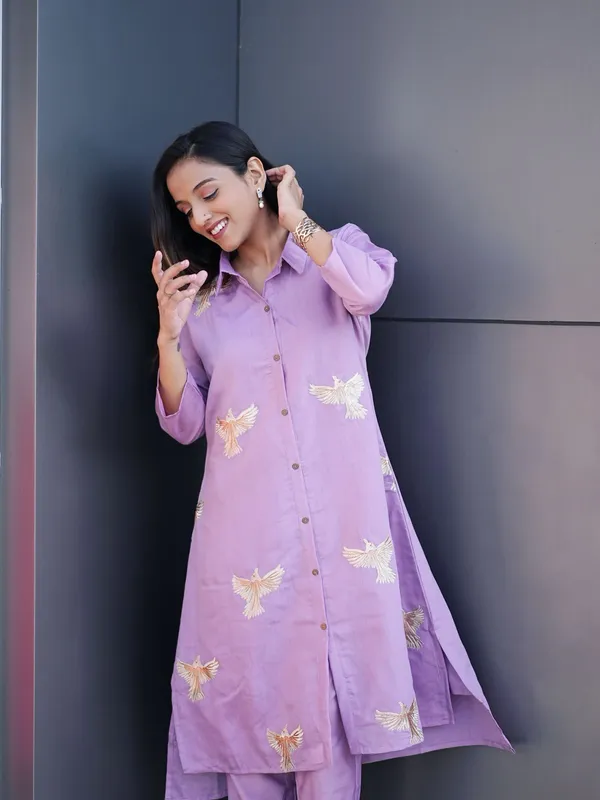 Purple_Roman_Silk_Kurti_Palazzo_set