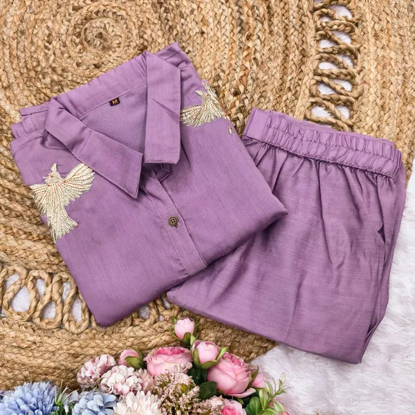 Purple_Roman_Silk_Kurti_Palazzo_set