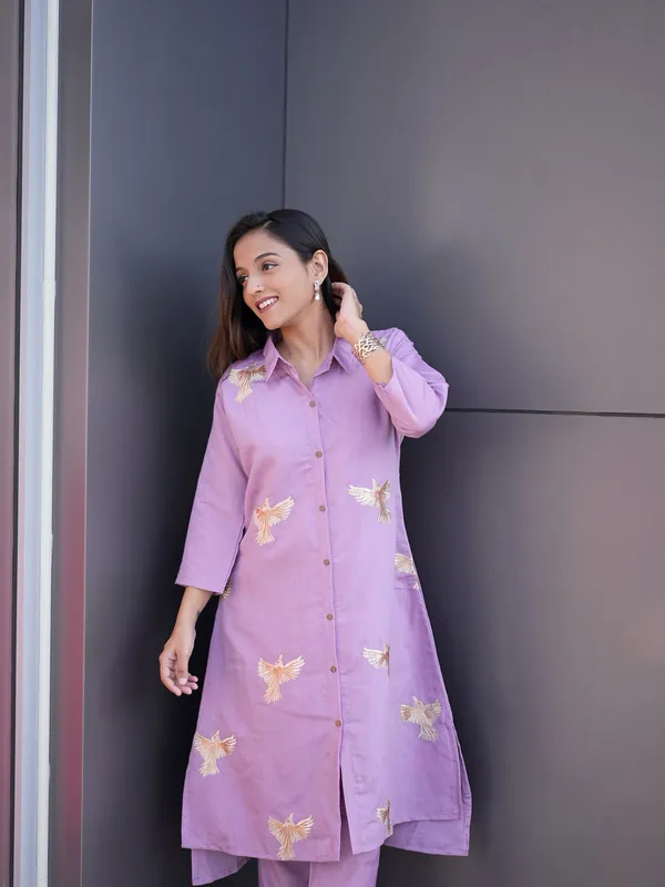 Purple_Roman_Silk_Kurti_Palazzo_set