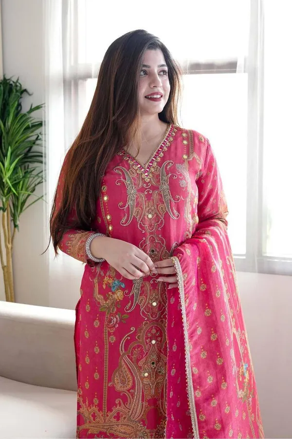 Red_Satin_Silk_Printed_Satin_Suit_Set_with_Heavy_Stone_&_Embroidery_Work_For_Women