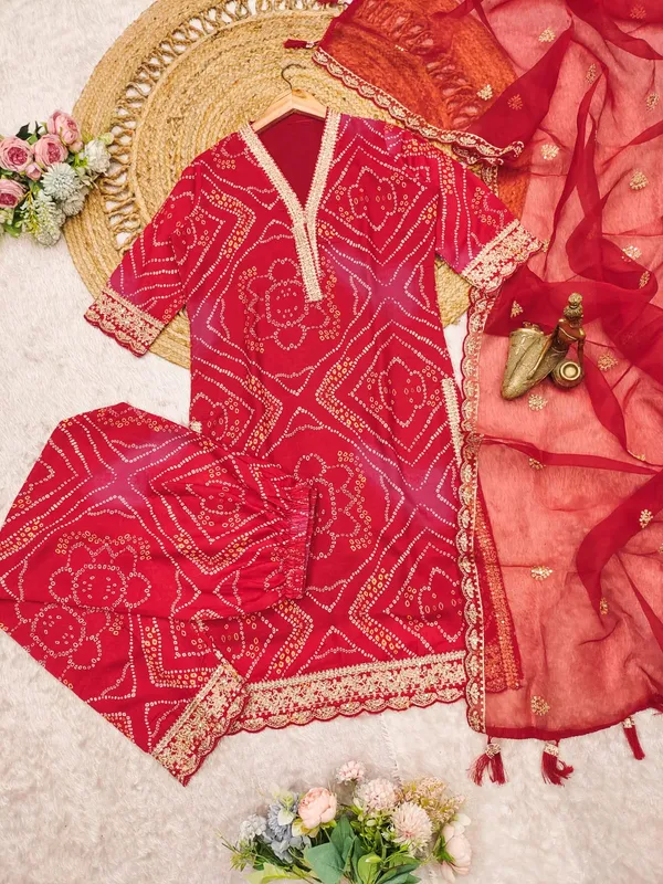 RED_ZARI_WORK_COTTON_KURTA_SET