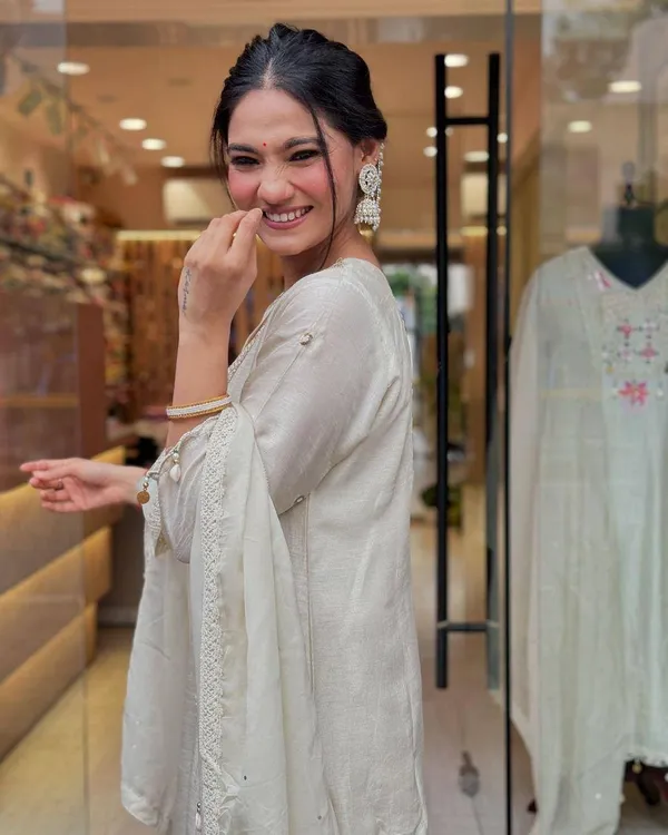 White_Rayon_Embroidered_&_Sequence_Work_Kurta_Pant_&_Dupatta_For_Women