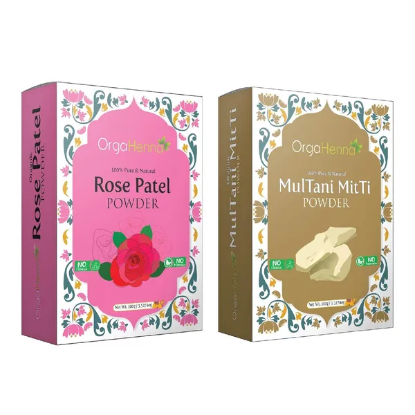 100%_Natural_&_Pure_|_Combo_of_2_|_Rose_Petal_and_Multani_Mitti_Powder_(2_x_100g)_|_Skin_Brightening_&_Soothing_|_Deep_Cleansing_Face_Pack_for_Glowing,_Refreshed_Skin