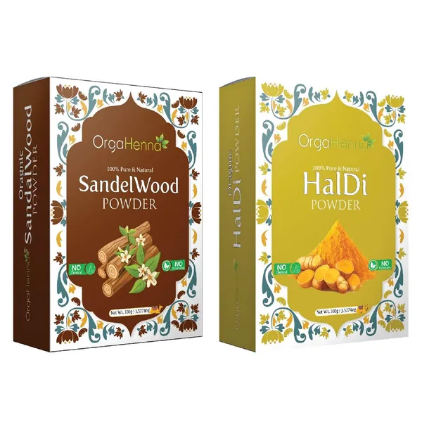 100%_Natural_&_Pure|_Combo_of_2|Sandelwood_and_Haldi_Powder_(2x100g)_|_Skin_Care|Skin_Anti_Ageing_|Skin_Hydration