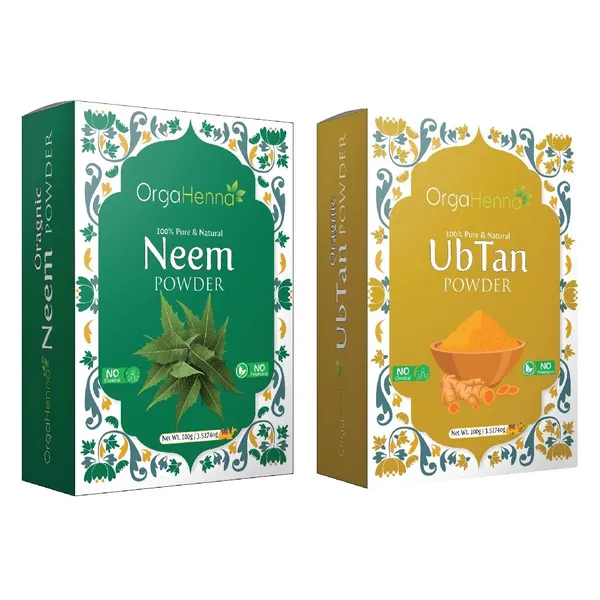 100%_Natural_&_Pure_|Combo_of_2_|_Neem_and_Ubtan_Powder_(2x100gm)_|Face_Pack|_Skin_Soothing|Calming|_Hydration